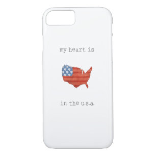 Coques Pour iPhone   americana mon coeur est dans la carte des
