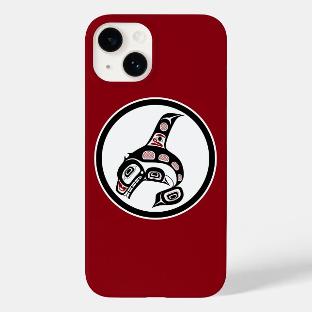 Coques Case-Mate iPhone Amérindien Red Black Haida Art Tueur baleine (Verso)