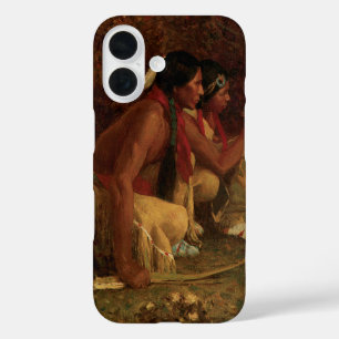 Coque Pour iPhone 16 Amérindien vintage, Chasse au cerf par souris