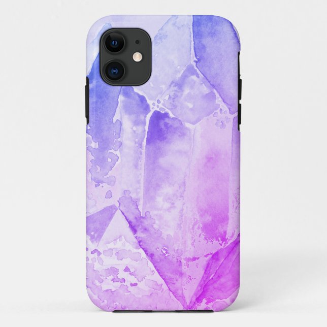 Coques Case-Mate iPhone *~* Améthyste Cristal Bleu Rose Energie de Guériso (Dos)