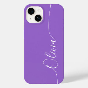 Coque Pour iPhone 14 Améthyste Élégant Calligraphie Script Nom Blanc