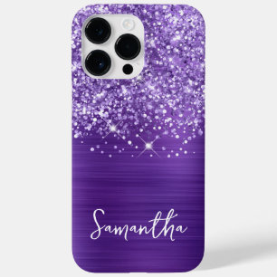 Coque Pour Pour iPhone 14 Pro Max Améthyste Pailletée Violet Glam Nom