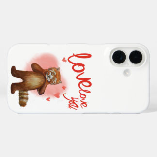 Coque Pour iPhone 16 amour amour amour panda rouge