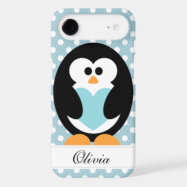 Coques Case-Mate iPhone Amour bleu de pingouin (Verso)