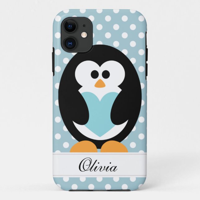 Coques Case-Mate iPhone Amour bleu de pingouin (Dos)