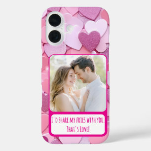 Coque Pour iPhone 16 Amour Coeur Confetti Partager Mes Fries