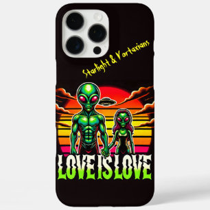 Coques iPhone 16 Pro Max Amour cosmique partagé par un couple Alien