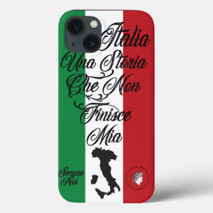iPhone 13 Case amour de drapeau de botte de l'Italie Italie de