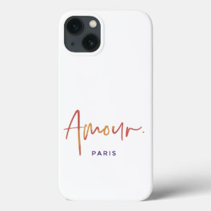 Case-Mate iPhone Case Amour de mode Paris avec orange, texte jaune blanc