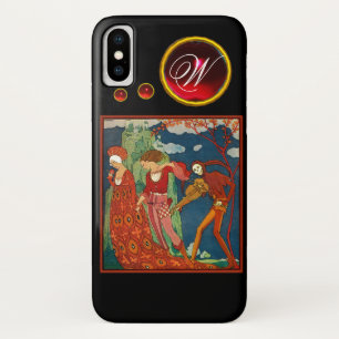 COQUES POUR iPhone AMOUR, DÉSIR ET MORT GEM ROUGE MONOGRAM PIERRE