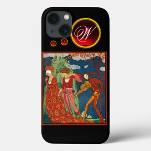 iPhone 13 COQUE AMOUR, DÉSIR ET MORT GEM ROUGE MONOGRAM PIERRE