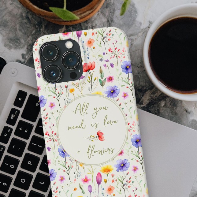 Coques Case-Mate iPhone Amour et fleurs douce Citation verte Fleur sauvage (Wildflower iphone 13 Pro Max Case - will fit many other models - adjust placement in design tool)