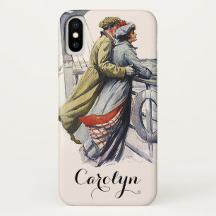 Coques Pour iPhone Amour et romance vintage, jeunes mariés sur un bat