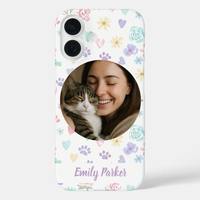 Coques Case-Mate iPhone Amour pour animaux personnalisé & fantaisie pastel (Verso)