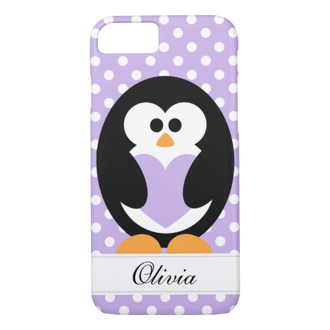Coques Case-Mate iPhone Amour pourpre de pingouin (Dos)