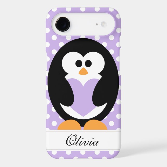 Coques Case-Mate iPhone Amour pourpre de pingouin (Verso)