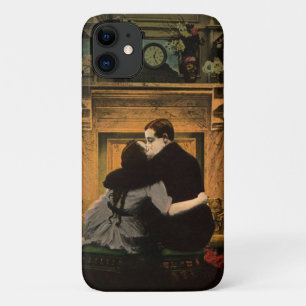 Coques Pour iPhone Amour vintage et romance, foyer romantique Kiss