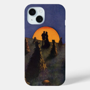 Coque Pour iPhone 15 Amour vintage et romance, Harvest Moon Kiss