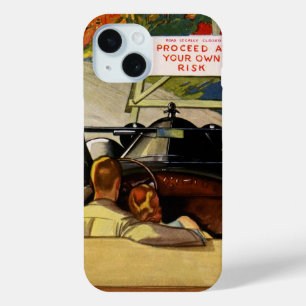 Coque Pour iPhone 15 Amour Vintage, Route Fermée Procédez à Vos Propres