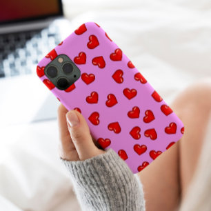 Case-Mate iPhone Case Amoureux de chic motif de coeur rouge sur violet é