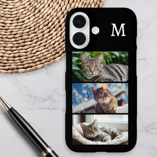 Coque Pour iPhone 16 Amoureux des chats Pet Photo Gallery Monogrammé