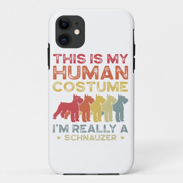 Coques Case-Mate iPhone Amoureux du propriétaire du chien Schnauzer (Dos)