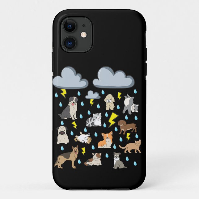 Coques Case-Mate iPhone Amusant Anglais Idiom Pluie Chats et Chiens Chiens (Dos)