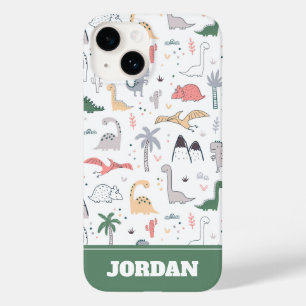 Coque Pour iPhone 14 Amusant Pastel Dinosaur Motif de scène