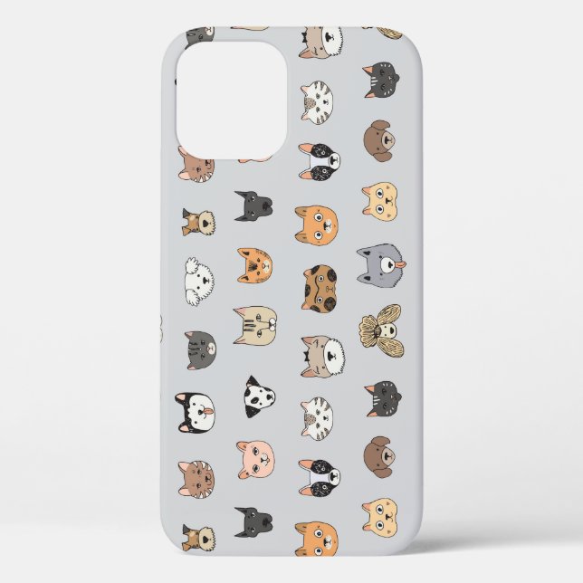 Coques Case-Mate iPhone Amusement animal : Chiens de chats Doodle Mix (Verso)