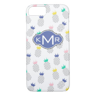 Coque iPhone 7 Ananas Abstraits Monogramme