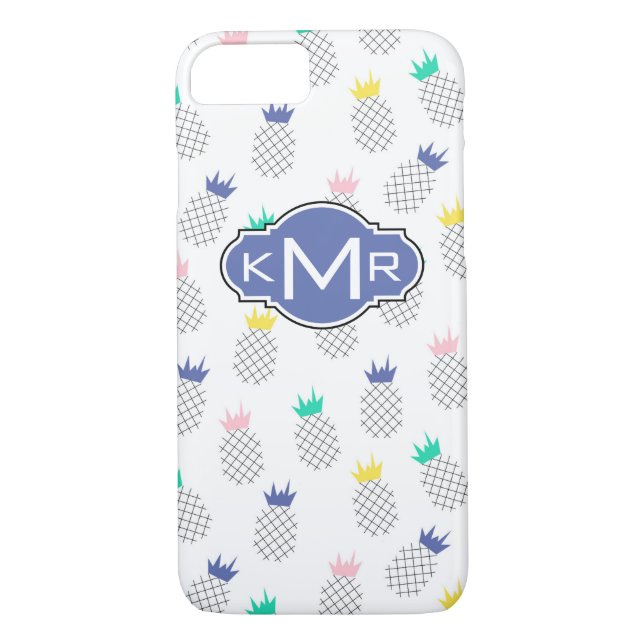 Coques Case-Mate iPhone Ananas Abstraits | Monogramme (Dos)