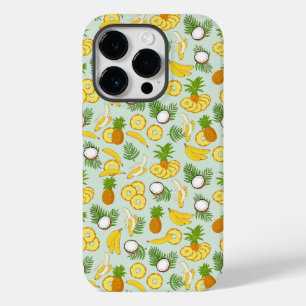 Coque Pour iPhone 14 Pro Ananas Bananes et Cocots Island Vibes
