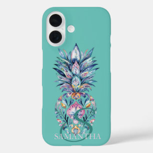 Coque Pour iPhone 16 Ananas Coloré Menthe Verte