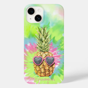 Coque Pour iPhone 14 Ananas Cool, Tie-Dye couleur aquarelle