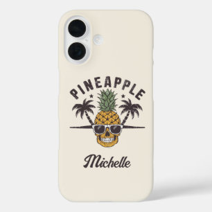 Coque Pour iPhone 16 Ananas drôle portant des lunettes de soleil Person