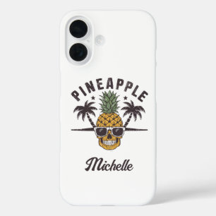 Coque Pour iPhone 16 Ananas drôle portant des lunettes de soleil Person