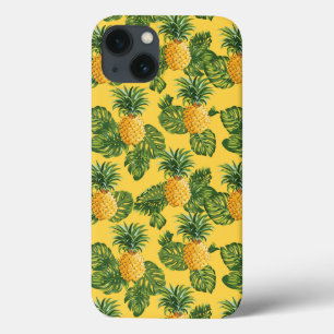 Coques Pour iPhone Ananas et Feuilles tropicaux en or