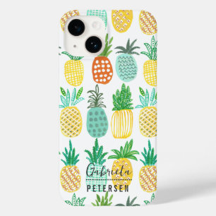 Coque Pour iPhone 14 Ananas Fruit Tropical Moderne   vert jaune