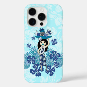 Coques iPhone 16 Pro Ananas Luau Hawaiian Hula Girl Turq