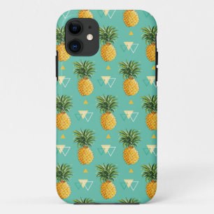 Coques Pour iPhone Ananas lumineux sur le motif géométrique
