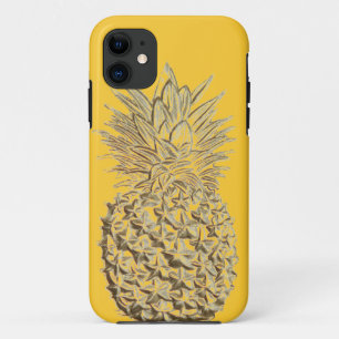 Coque iPhone 11 Ananas sur l'or jaune