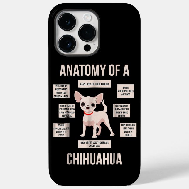 Coques Case-Mate iPhone Anatomie Drôle Du Cadeau Du Chihuahua (Verso)