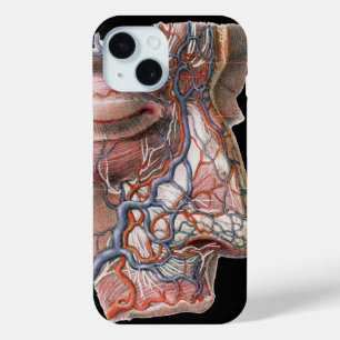 Coque Pour iPhone 15 Anatomie humaine de la science vintage, visage ave
