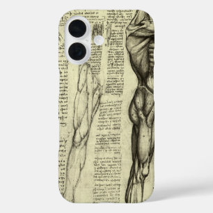 Coques iPhone 16 Anatomie humaine masculine de Léonard de Vinci : l