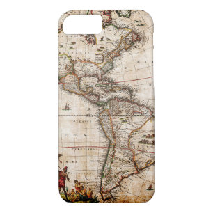 Coque iPhone 7 Ancienne carte du continent américain