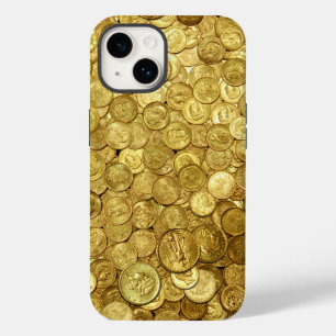 Coque Pour iPhone 14 Ancienne collection de pièces d'or