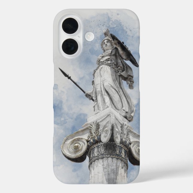 Coques Case-Mate iPhone Ancient Greek Athena Statue Watercolor – Mythology (Verso)
