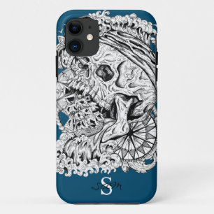 Case-Mate iPhone Case Ancrage bleu squelette