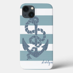 Coques Pour iPhone Ancre des rayures nautiques