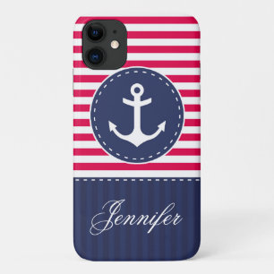 Case-Mate iPhone Case Ancre Motif bleu bleu marine personnalisable